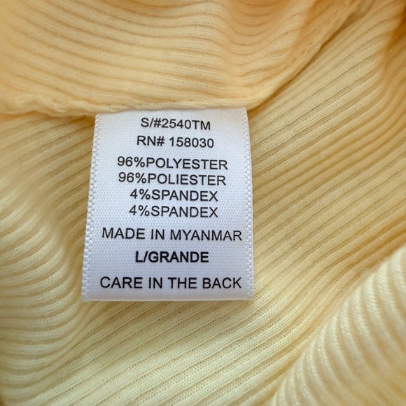 Love Tree Cami Top Women Large Yellow Spaghetti Strap Square Neck NWT - Picture 7 of 8